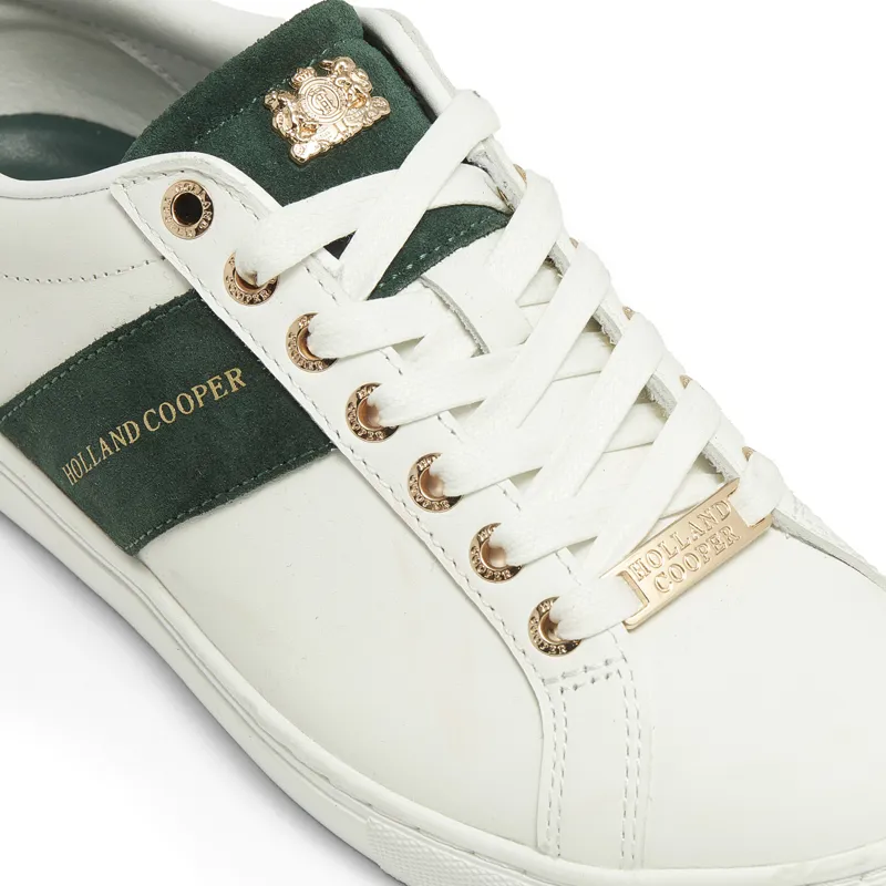 Holland Cooper Knightsbridge Court Trainer - White Racing Green-3